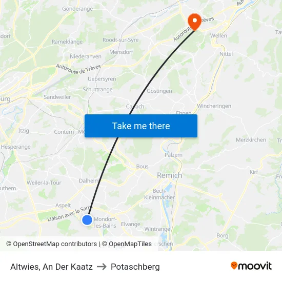 Altwies, An Der Kaatz to Potaschberg map