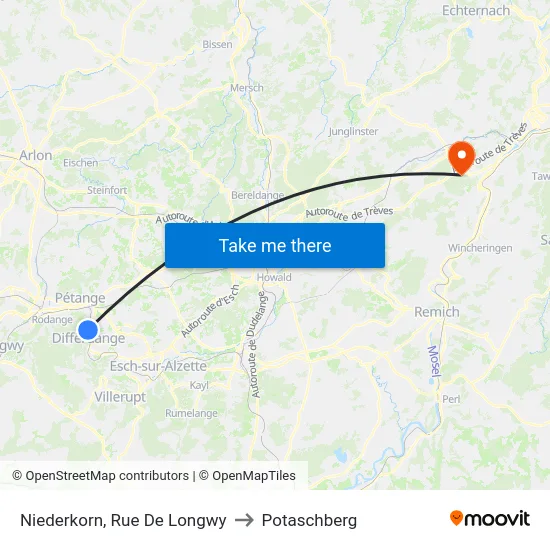 Niederkorn, Rue De Longwy to Potaschberg map