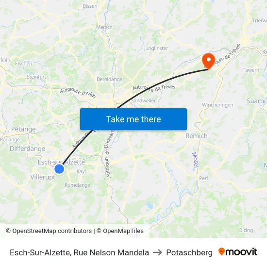 Esch-Sur-Alzette, Rue Nelson Mandela to Potaschberg map