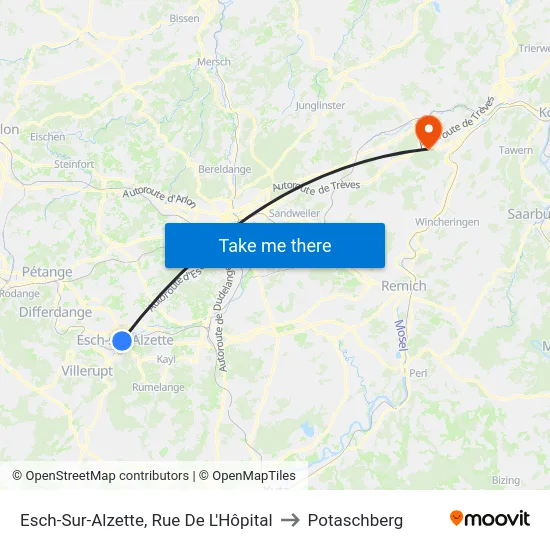 Esch-Sur-Alzette, Rue De L'Hôpital to Potaschberg map