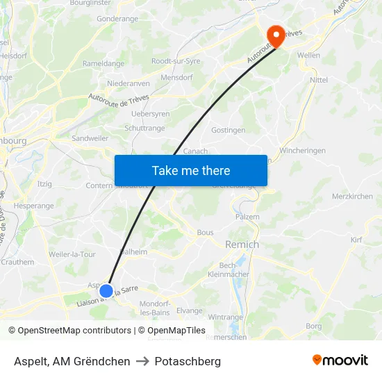 Aspelt, AM Grëndchen to Potaschberg map