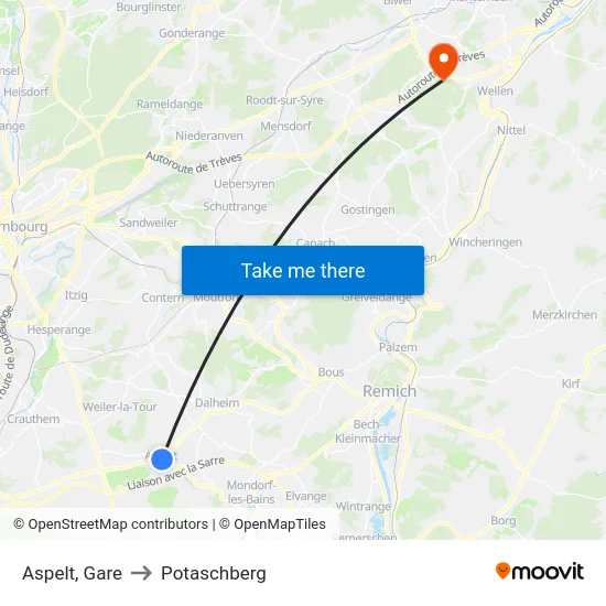 Aspelt, Gare to Potaschberg map