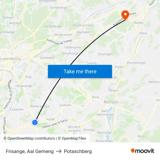 Frisange, Aal Gemeng to Potaschberg map