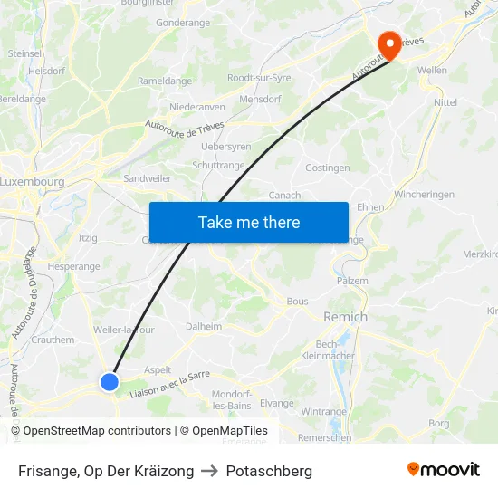 Frisange, Op Der Kräizong to Potaschberg map