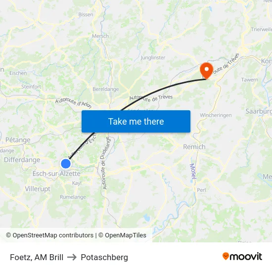Foetz, AM Brill to Potaschberg map