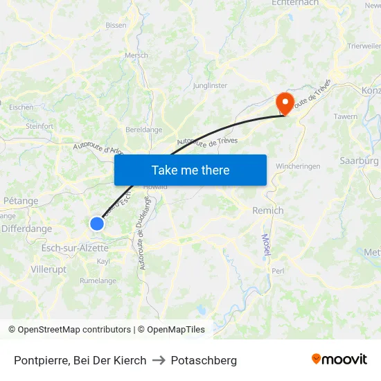 Pontpierre, Bei Der Kierch to Potaschberg map