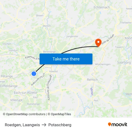 Roedgen, Laangwis to Potaschberg map