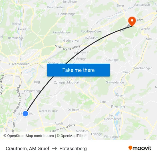 Crauthem, AM Gruef to Potaschberg map