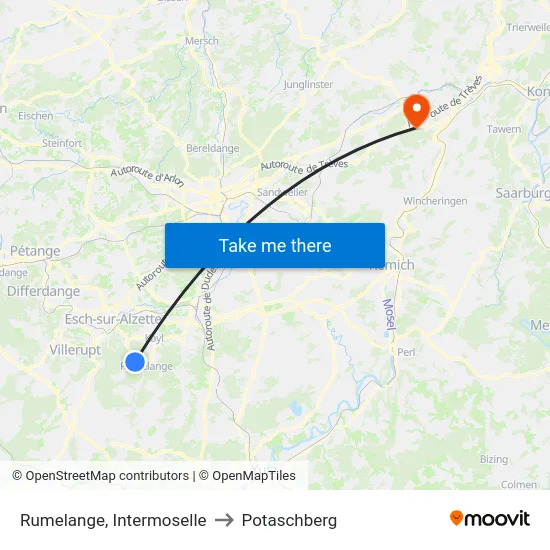 Rumelange, Intermoselle to Potaschberg map