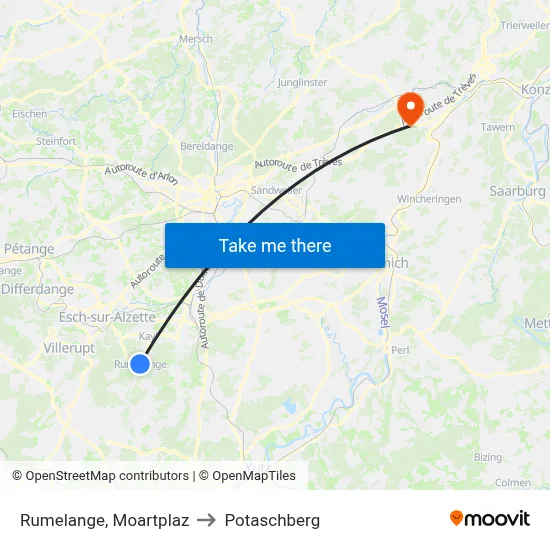 Rumelange, Moartplaz to Potaschberg map