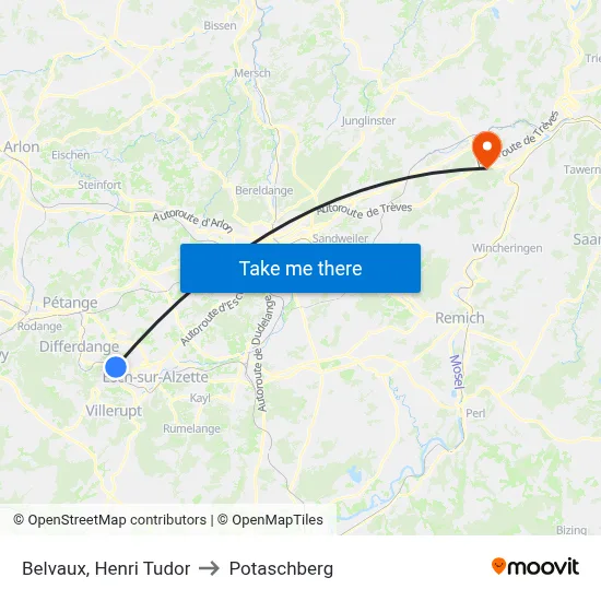 Belvaux, Henri Tudor to Potaschberg map