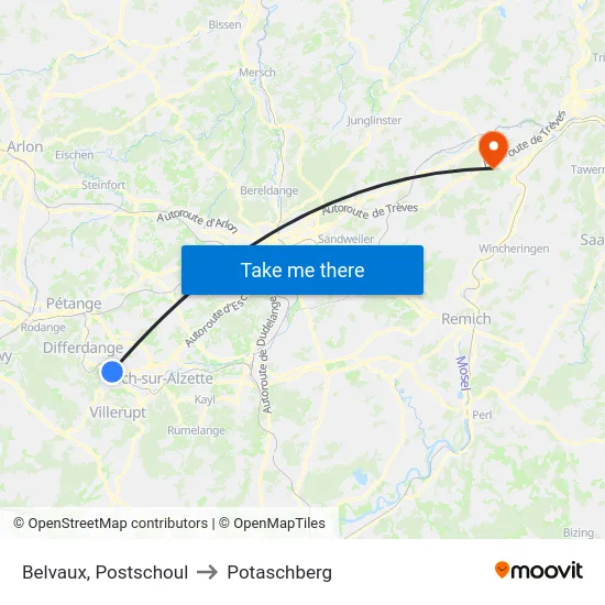 Belvaux, Postschoul to Potaschberg map