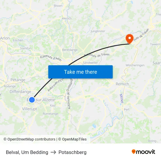 Belval, Um Bedding to Potaschberg map