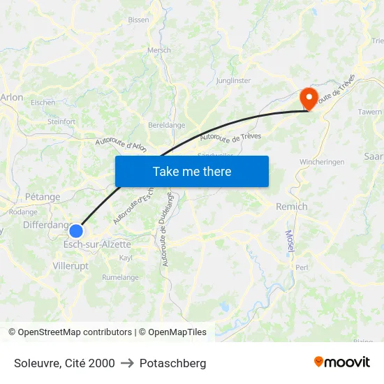 Soleuvre, Cité 2000 to Potaschberg map