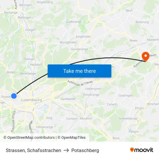 Strassen, Schafsstrachen to Potaschberg map
