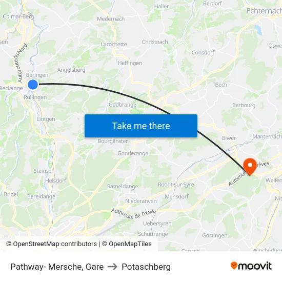 Pathway- Mersche, Gare to Potaschberg map