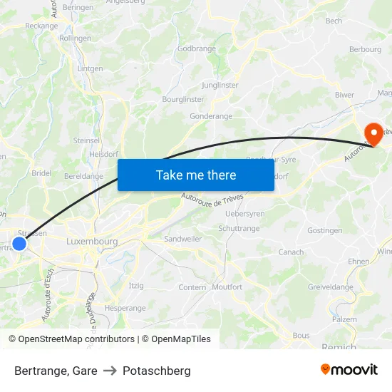 Bertrange, Gare to Potaschberg map