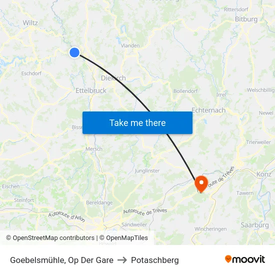 Goebelsmühle, Op Der Gare to Potaschberg map