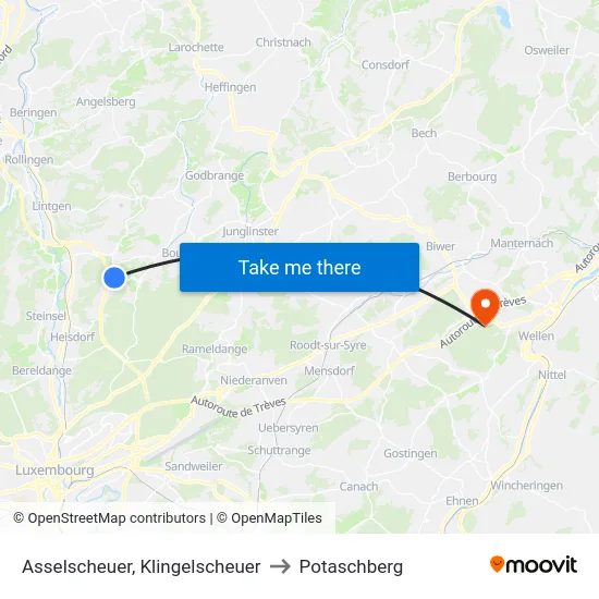 Asselscheuer, Klingelscheuer to Potaschberg map