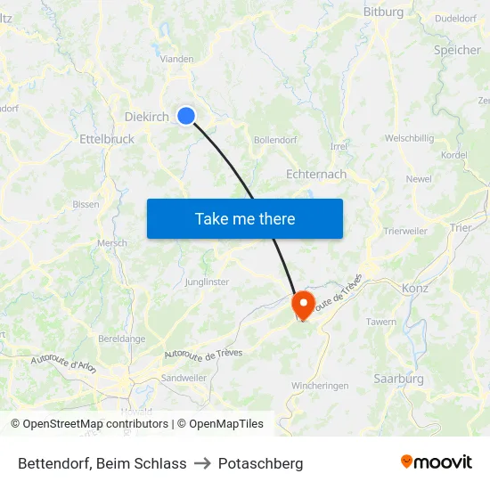 Bettendorf, Beim Schlass to Potaschberg map