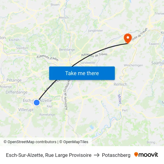 Esch-Sur-Alzette, Rue Large Provisoire to Potaschberg map