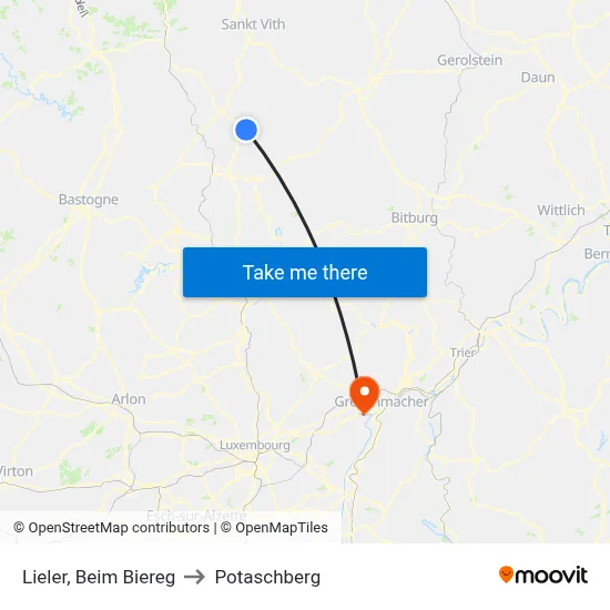 Lieler, Beim Biereg to Potaschberg map