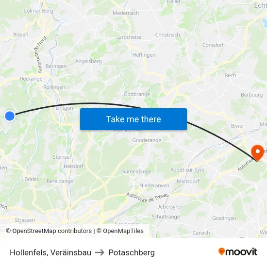 Hollenfels, Veräinsbau to Potaschberg map