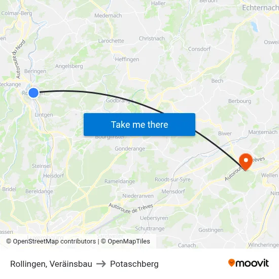 Rollingen, Veräinsbau to Potaschberg map