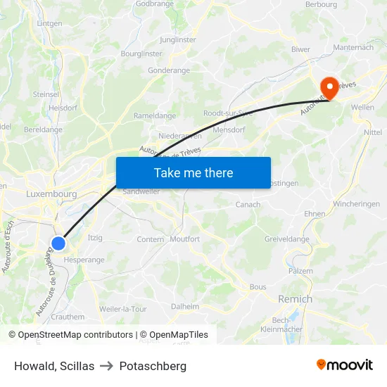 Howald, Scillas to Potaschberg map