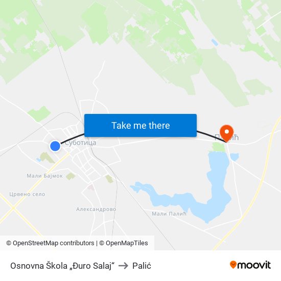 Osnovna Škola „Đuro Salaj“ to Palić map