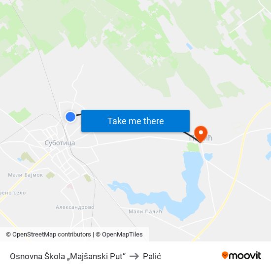 Osnovna Škola „Majšanski Put“ to Palić map