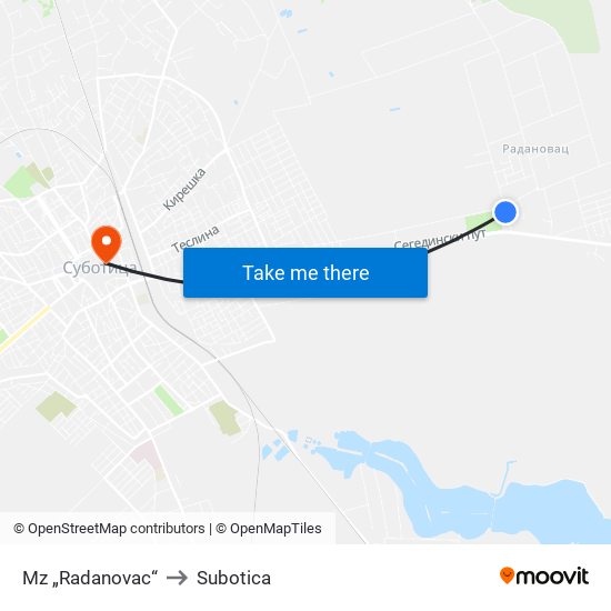 Mz „Radanovac“ to Subotica map