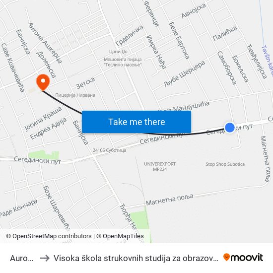 Aurometal to Visoka škola strukovnih studija za obrazovanje vaspitača i trenera map