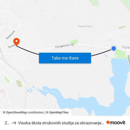 Zoo to Visoka škola strukovnih studija za obrazovanje vaspitača i trenera map