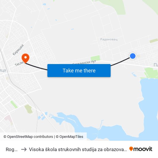 Rogaška to Visoka škola strukovnih studija za obrazovanje vaspitača i trenera map