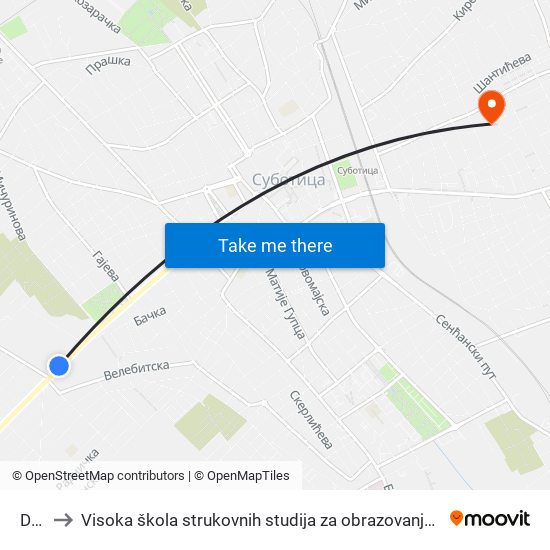 Dom to Visoka škola strukovnih studija za obrazovanje vaspitača i trenera map