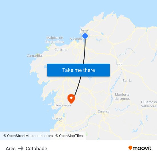 Ares to Cotobade map