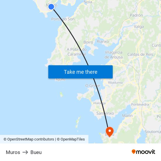 Muros to Bueu map