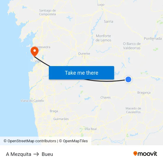 A Mezquita to Bueu map