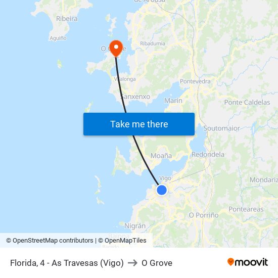 Florida, 4 - As Travesas (Vigo) to O Grove map