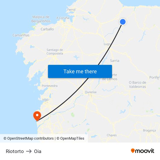 Riotorto to Oia map