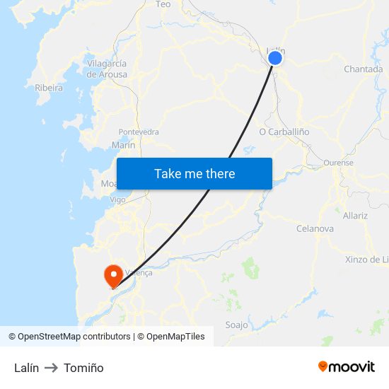 Lalín to Tomiño map