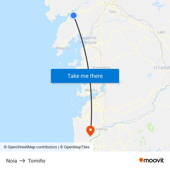 Noia to Tomiño map