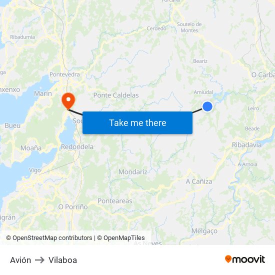 Avión to Vilaboa map