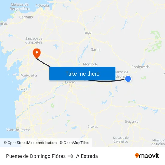 Puente de Domingo Flórez to A Estrada map