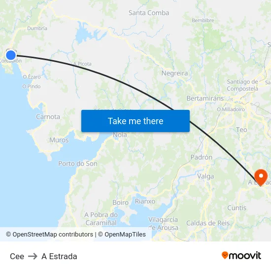 Cee to A Estrada map
