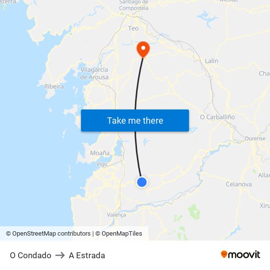 O Condado to A Estrada map