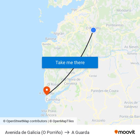 Ponte Galo (Avda.De Galicia) to A Guarda map