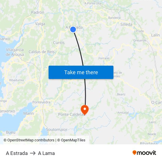 A Estrada to A Lama map