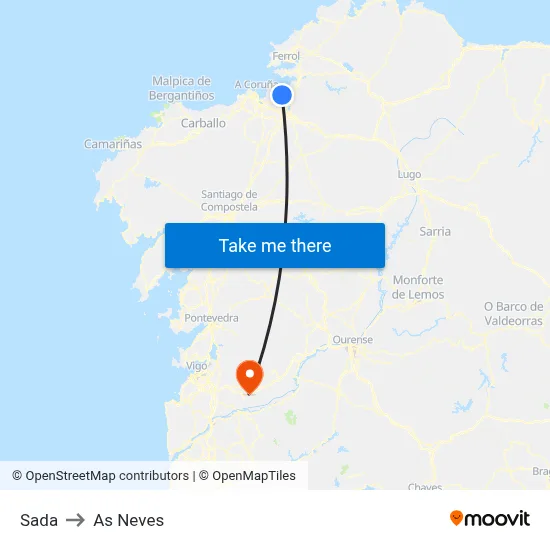 Sada to As Neves map